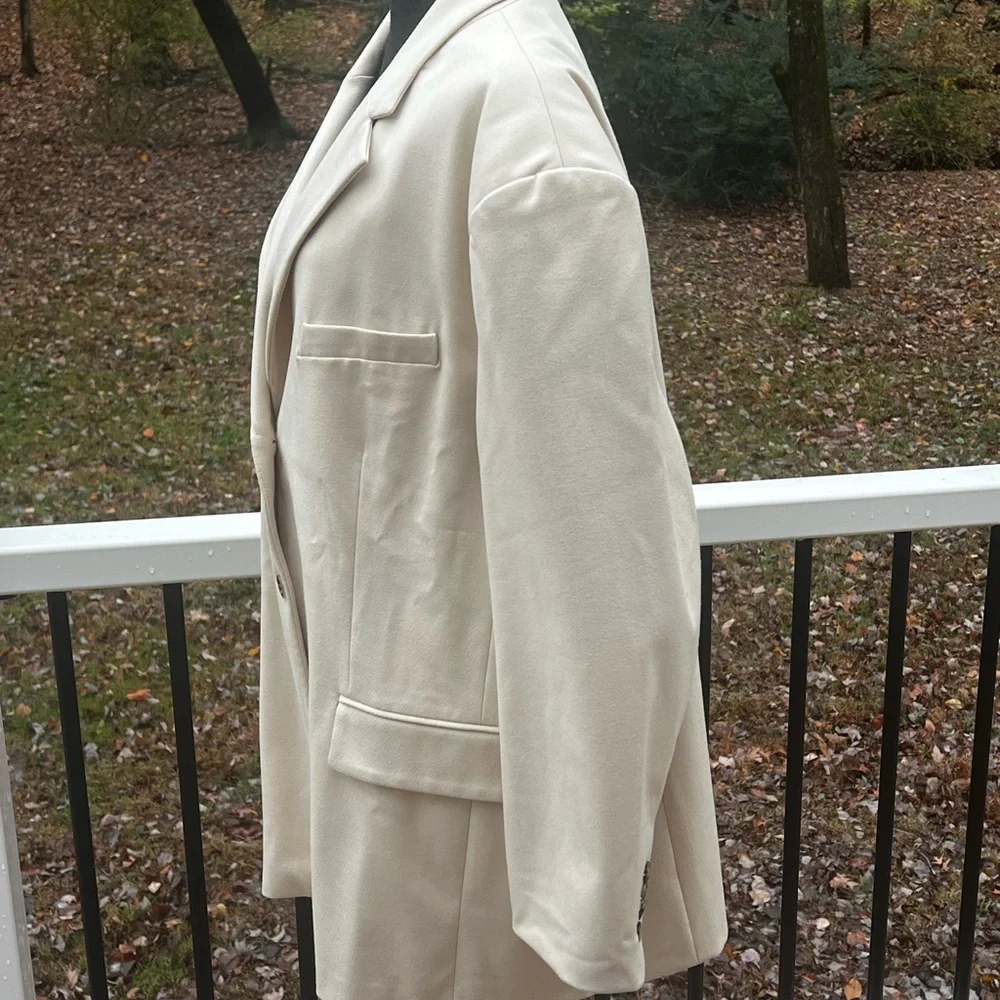 Banana Republic New light Beige Oversized Blazer Size X-LARGE - Picture 6 of 11